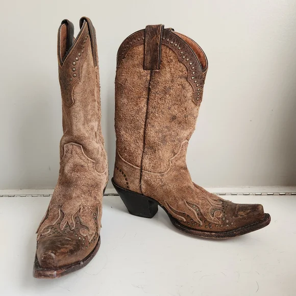 Harley Davidson Womens Brown Western Cowboy Boots Size 7.5 - Picture 1 of 12